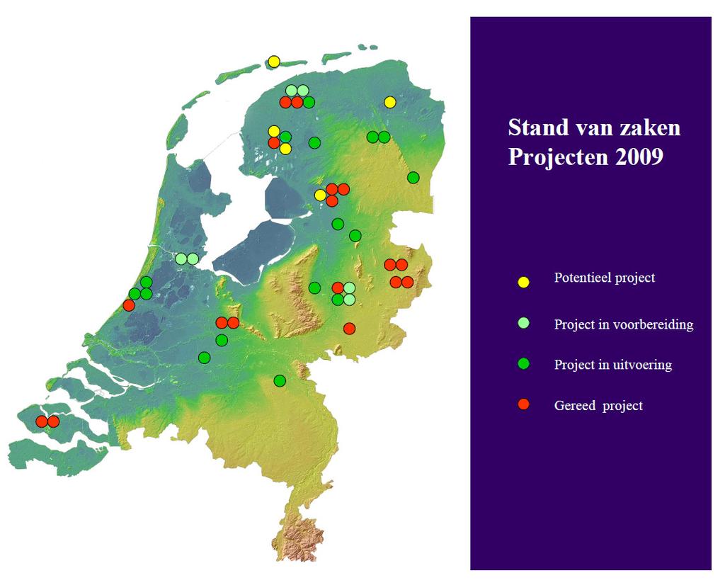 In Nederland zijn tussen 2002 en 2009 circa 44 projecten gestart waarbij de urine en/of de feces afgevangen worden.