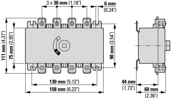 Nom. vermogen bij AC-3, 400 V Kilowatt 0 Toegelaten korte-duur stroom Icw Kiloamp 8 Nom. vermogen, AC-23, 400 V Kilowatt 90 Schakelvermogen bij 400 V Kilowatt 90 Voorwaardelijke nom.