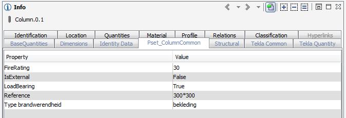 11 / 35 2.3. IfcPropertySetConfigurations_CV2.xml In dit bestand wordt omschreven welke parameters naar de property set (pset) van het desbetreffende element geschreven moet worden.