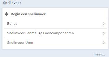 3 Invoeren mutaties via snelinvoer Via de optie Snelinvoer kunt u variabele looncomponenten en uren muteren. De snelinvoer kan u tijd besparen.