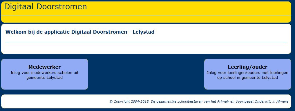 Korte instructie Intern begeleider Passend Onderwijs Dossier: 1. Ga naar de volgende website: http://lelystad.digidoor.nl 2.