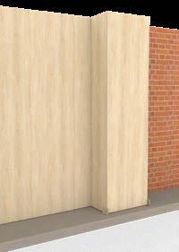 11 7 OPTIE: Voor een uiterst esthetische afwerking, kunt u bij gebruik van een houten onderstructuur ter hoogte van het aluminium hoekprofiel hout wegfrezen