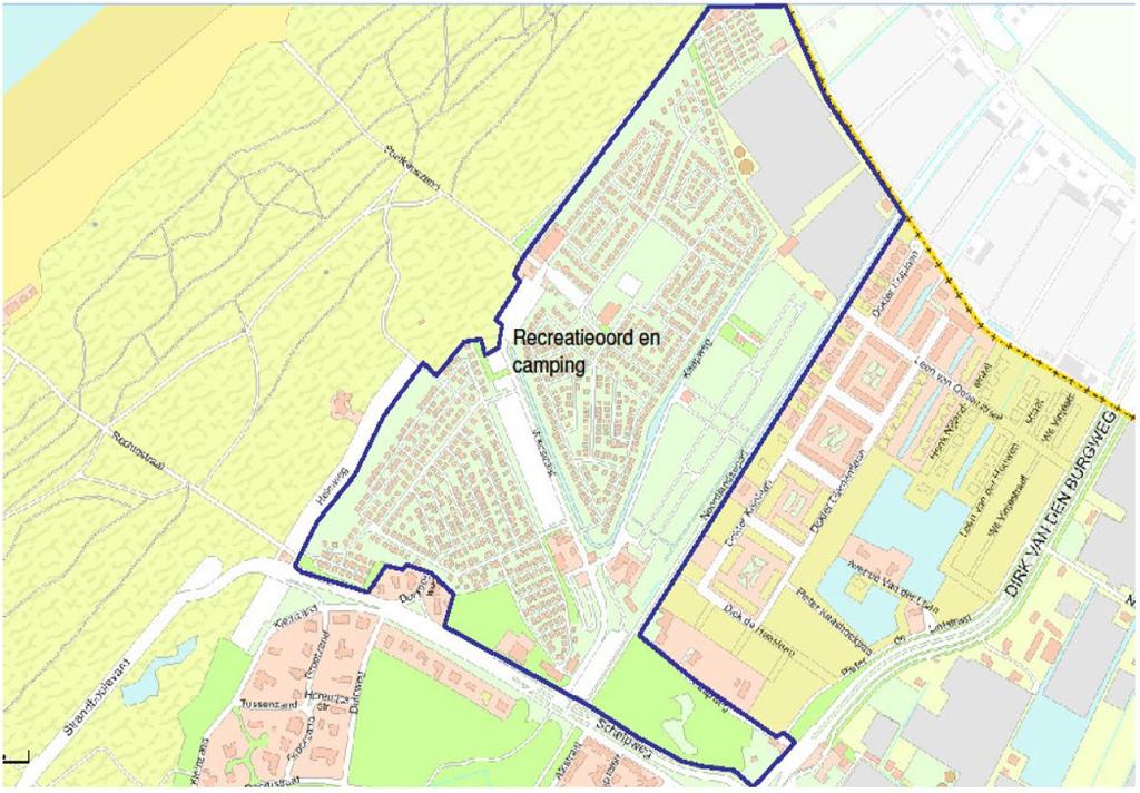 3.2.6 Recreatieoord en Camping Dit terrein ligt aan weerszijden van de Wierstraat en wordt aan de westelijke en zuidelijke zijde begrensd door het duingebied en aan de oostelijke zijde door de