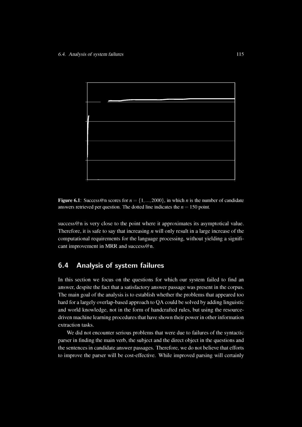 Therefore, it is safe to say that increasing n will only result in a large increase of the computational requirements for the language processing, without yielding a significant improvement in MRR