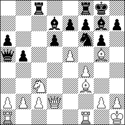 Pf3 Pc6 6.d5 Pce7 7.Le2 f5 8.h4 Pf6 9.Pg5 0-0 10.h5 c6 11.hxg6 hxg6 12.Le3 a6 13.Lf3 cxd5 14.cxd5 fxe4 15.Pgxe4 Pf5 16.Dd3 Pxe3 17.Dxe3 Lf5 18.Pg5 Da5 19.Ld1 Tac8 20.Lb3 Pg4 21.Dg3? e4!