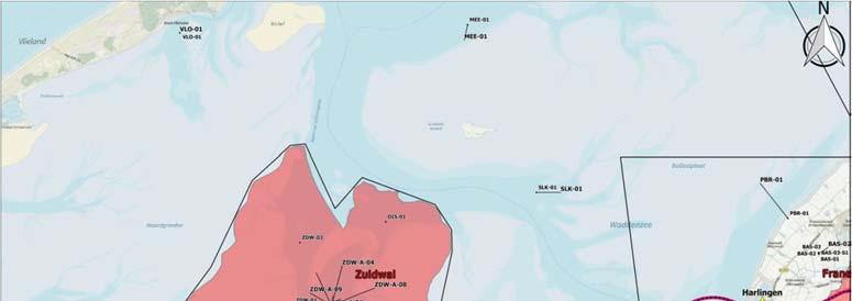 Figuur 1 Topografische kaart met gasvoorkomen Zuidwal (Vermilion, 2018) 3.