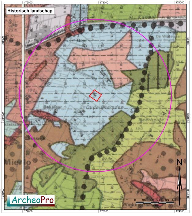 relicten (zie figuur 13) ligt het plangebied van oorsprong binnen een open akkercomplex dat al voor 1840