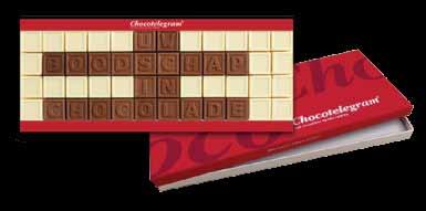 1,50 36 48 CTCAL48 Chocotelegram 48 (456 gram; 4 rijen van 12 karakters) The most delicious telegram; wat