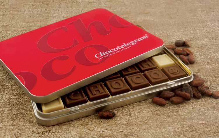 Chocotelegram 35 in luxe bewaarblik Zet je boodschap extra kracht bij door te kiezen voor een verpakking met hergebruikswaarde.