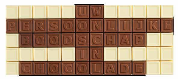 60 CTA60 Chocotelegram 60 (570 gram; 5 rijen van 12 karakters) Méér dan een halve kilo chocolade om