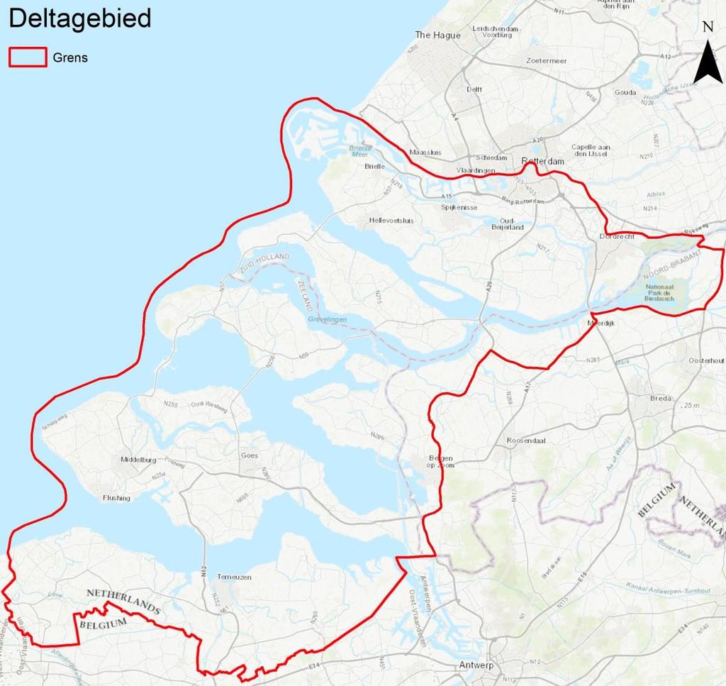 Figuur 3.1. Begrenzing van het studiegebied. 3.4 Volledigheid van de tellingen De uitvoering van de kustbroedvogeltellingen in 2018 is zonder noemenswaardige problemen verlopen.