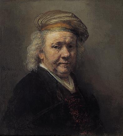25. Rembrandt, Zelfportret, 1669 Olieverf op doek Den Haag, Mauritshuis In zijn laatste levensjaar heeft Rembrandt nog twee zelfportretten gemaakt, waarvan dit er één is.