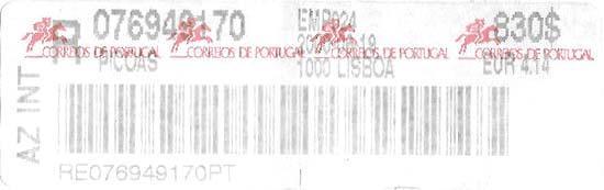 de euro. Ook valt op dat Portugal voor de nieuwe eurowaarde niet het - teken gebruikt, maar de letters EUR. Afb.16: Cascais 23-06-99 Afb.