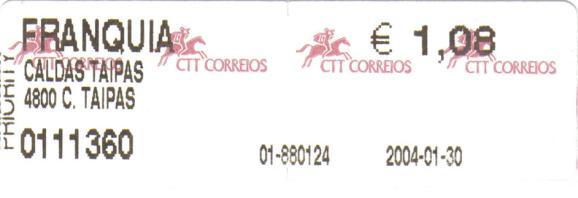 20: Lissabon 2002-03-22 Mijn eerste strook met alleen de euro is van 22 maart 2002 (afb.20). Let op de verzakte letters EUR.