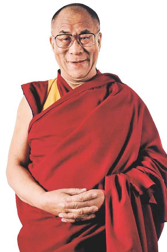 Hij werd vergezeld door de Panchen lama en een grote groep Tibetaanse boeddhisten.