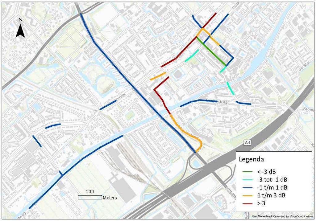 Geluid In dit onderzoek zijn voor de effecten op de geluidbelasting de verschillen ten opzichte van variant 1A per wegvak in beeld gebracht.