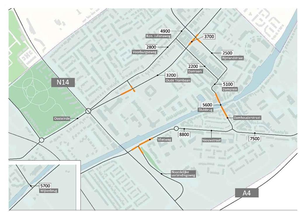 5.1.5 Variant 1E, optimalisatie huidige situatie + selectieve toegang kleiner gebied Dit betreft de basisvariant aangevuld met een selectieve toegang voor een kleiner gebied.