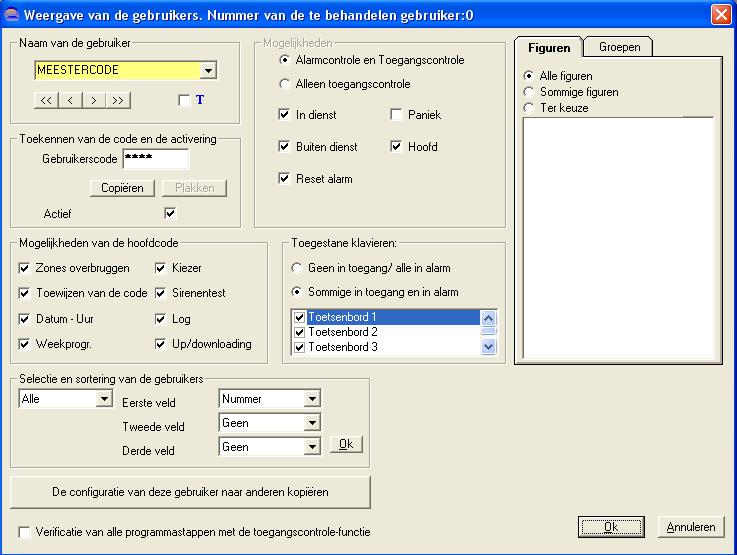 Enkel de code en de naam! Dit is gebruiker 000 in het systeem.