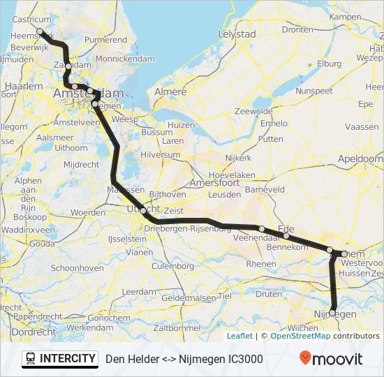 Richting: Uitgeest 11 haltes Nijmegen 6D Stationsplein, Nijmegen Uitgeest Dienstrooster Route: Maandag Dinsdag Woensdag Arnhem Centraal 9 Amsterdamseweg, Arnhem Oosterbeek 4 Johannahoeveweg,