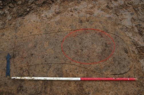 Er is één randfragment van een kogelpot in paffrath-achtig aardewerk uit dit spoor gerecupereerd (Bijlage 5, tekening LA-09-MOL-135).