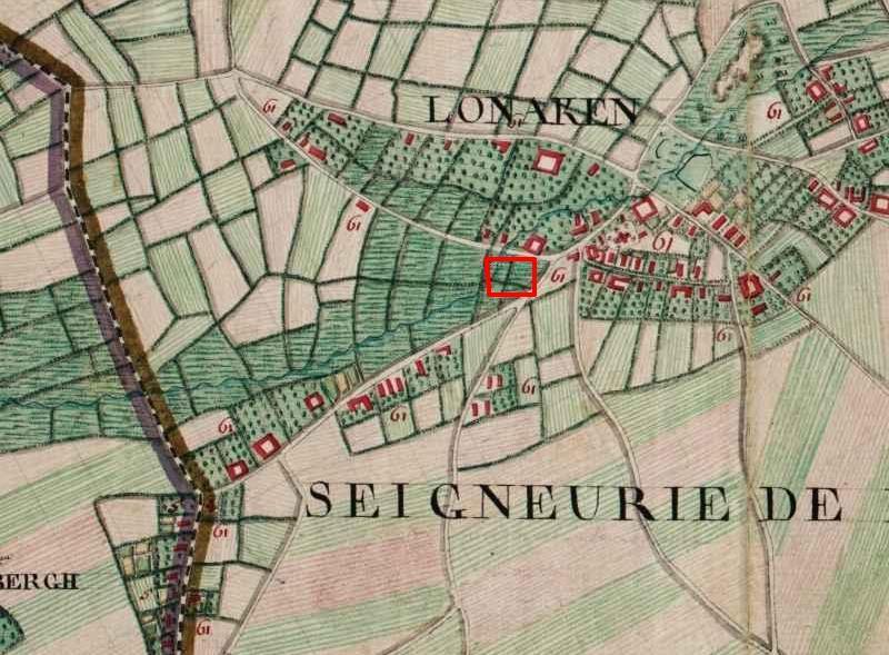 der buurtwegen van Lanaken, uit 1841, toont geen bebouwing (fig. 3). Fig.