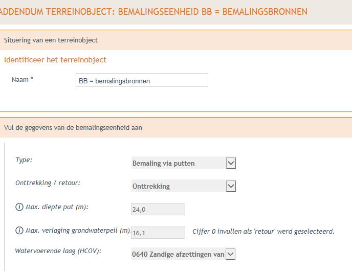 omgevingsloket Minimale info bij een bemalingsaanvraag: