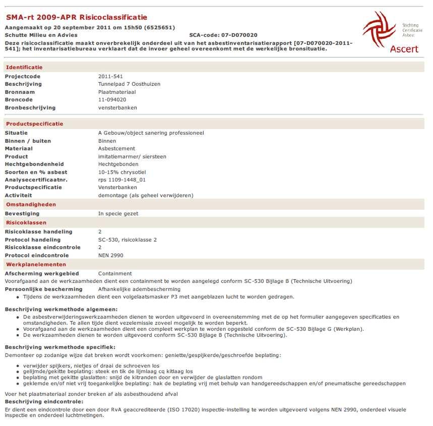 OBS Het Kraaiennest, 2.3 Advies m.b.t. methode van saneren, werkplanelementen (cf.