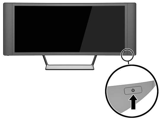Het aanzetten van de monitor 1. Zet of de aan/uit-schakelaar aan de achterkant van de monitor in de stand Aan. 2. Druk op de aan/uit-knop op het bronapparaat om dit in te schakelen. 3.