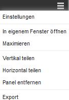 Algemeen Alle modules kunnen ook van de panels losgekoppeld worden en in een eigen venster weergegeven worden.