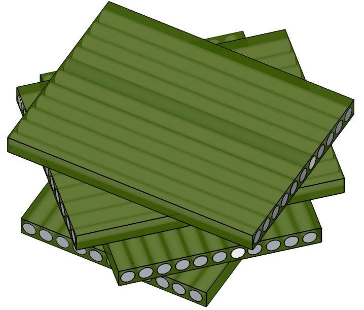 Design of laminates [0] 20 x For a symmetrical laminate in which the same plies lie at equal distance on both sides of the centre plane (with respect to angle, thickness and materials), you can use