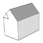 afstand van de doorgezette gevel tot de kop van de woning moet minstens 1m zijn (B) Wanneer de doorgezette gevel voorzien is van een plat dak, dan moet er boven
