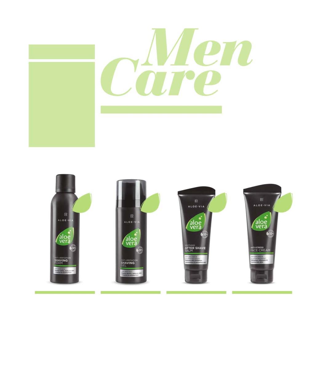 LR ALOE VIA MÄNNERPFLEGE 89 U BESPAART MET DE SET Alles voor de perfecte scheerbeurt Mannenverzorging set I 20424 Scheermschuim 200 ml 12,49 After Shave Balsem 100 ml 12,49 Anti-stress Crème 100 ml