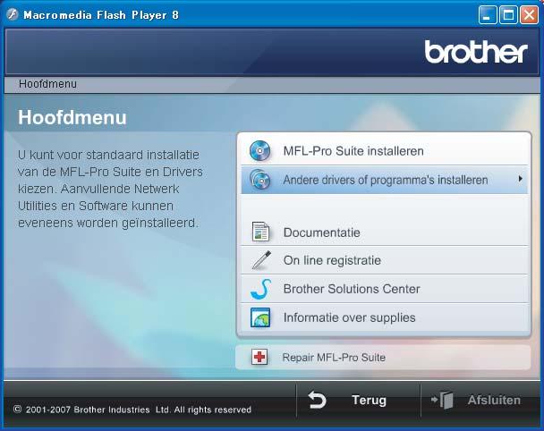Voor netwerkgebruikers 1 Hulpprogramma BRAdmin Light (voor ) 1 BRAdmin Light is een hulpprogramma voor de initiële configuratie van Brother-apparaten die op het