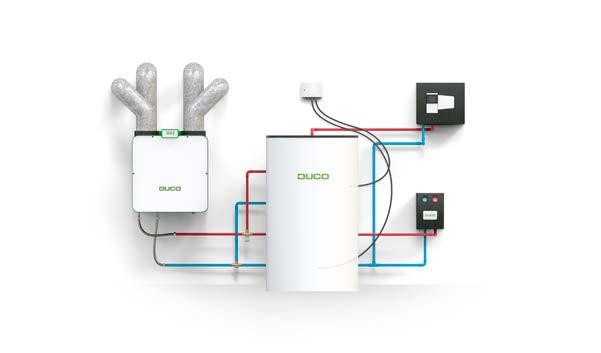 FLEXIBELE OPSTELLINGEN De DucoBox Eco kan zelfstandig voldoen aan een warmtelast tot 2,5 kw.