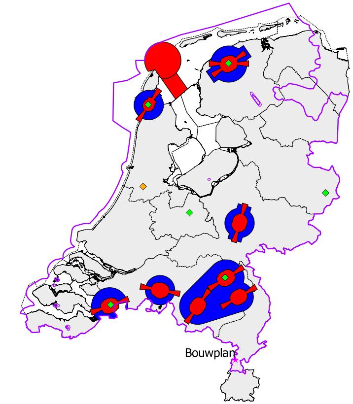 2 Rekenmethode primaire verkeersleidingsradarnetwerk Het radarsimulatiemodel PERSEUS berekent voor elk radarsysteem de detectiekans van een doel met een radardoorsnede van 2 m 2, fluctuatiestatistiek