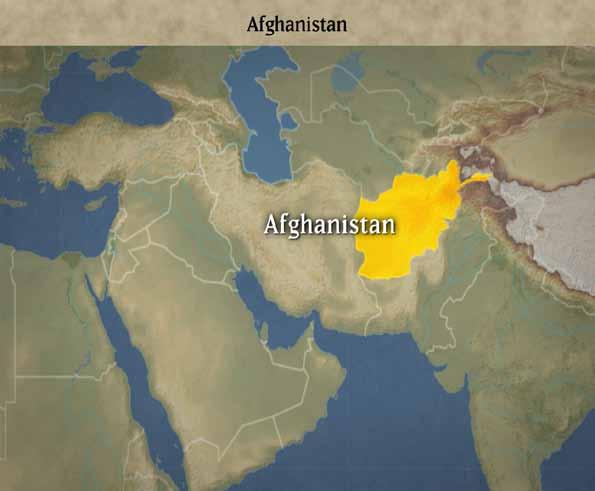 Afghanistan Hoofdstad: Kabul Staatshoofd en regeringsleider: Hamid Karzai Bevolking: 28,8 miljoen Religie: Islamitisch
