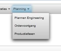 Afbeelding 1: Hoofdmenu WTell Planning--> Productiefasen Ga in het menu