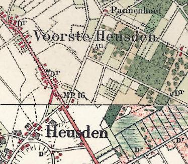 Figuur 6: Historische kaarten van Voorste Heusden (links 1925 en rechts 1980) De Voorste Heusden heeft een zeer gemengd karakter en bestaat in het