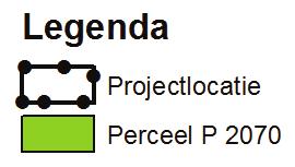 Navolgende figuur geeft een kadastraal overzicht van de projectlocaties weer, waarbij de het volledige perceel met groen is gearceerd en de projectlocatie met een bolletjeslijn is omkaderd.