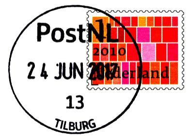 TILBURG 13 Met dank aan Wim Tukker voor de afdruk van 24 JUN 2017 en Theo de Klaver voor 5 JUL 2017 Bart van Peltplein 12 (Groeseind) Postkantoor; adres