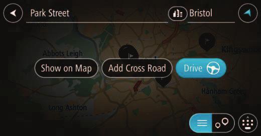 je ervoor kiezen om dit adres te tonen op de kaart, een kruising toe te voegen of een route te