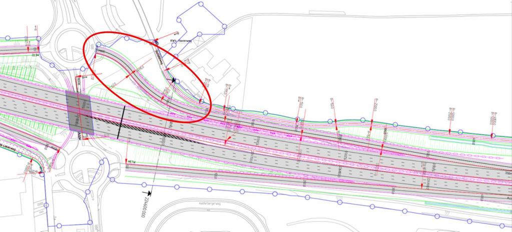 situatie door plaatsing van voorrangsborden stroomopwaarts van de fietsoversteek 4.