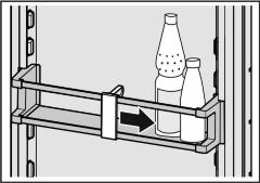 3.9 Flessenhouder gebruiken u Om ervoor te zorgen dat de flessen niet omvallen, moet de flessenhouder worden verschoven. 5.