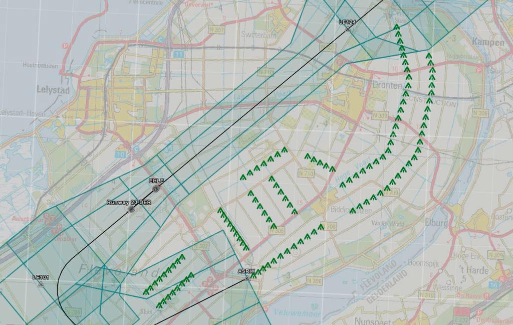 oktober 2018 NLR-CR-2018-368 LNAV 23 HVN (245.3m) PSW (156.3m) LNAV/VNAV 23 HVN (245.3m) PSW (156.3m) LPV 23 HVN (245.3m) PSW (156.3m) Figuur 3-3: Relevante segmenten (tot 1.