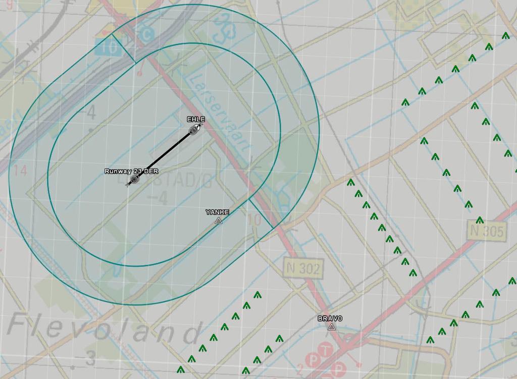 oktober 2018 NLR-CR-2018-368 3.600m Figuur 4-3: Inner Horizontal en Conical surface voor een non-instrument, code number 2 runway (ICAO Annex 14) 4.