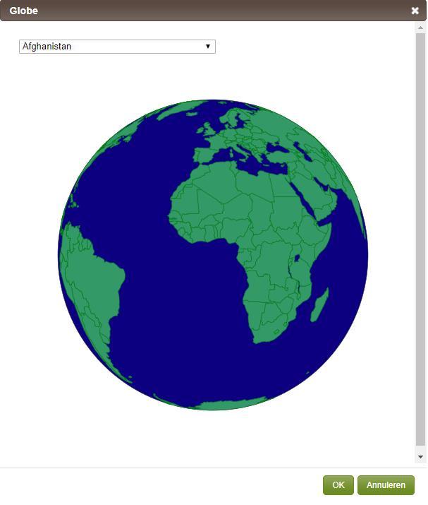 Nieuwe brontypes in Quayn September 2018 3 U kunt hier vier handelingen uitvoeren. Land kiezen In het lijstje boven de globe kunt u een land kiezen.