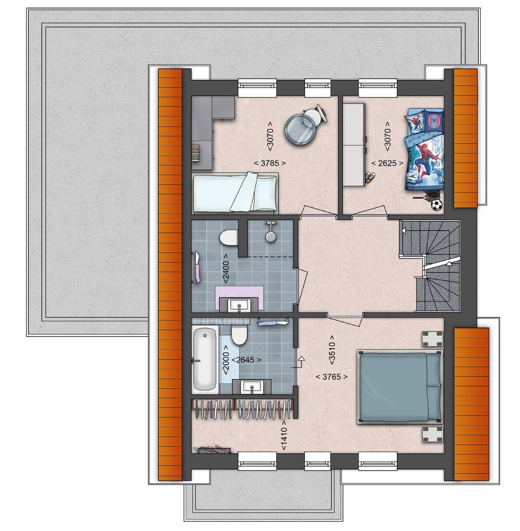 badkamer met 2 e toilet, wastafelmeubel met grote spiegel en een inloopdouche met rvs afvoergoot en glazen