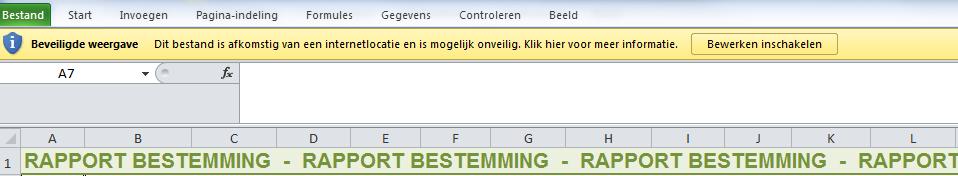 2. HET AFVALSTOFFENRAPPORT VAN EEN INZAMEL- OF VERWERKINGSINRICHTING ALS BESTEMMING VAN AFVALSTOFFEN 2.1 HET STANDAARD EXCEL-FORMULIER Een afvalstoffenrapport volgt het traject van de afvalstoffen.