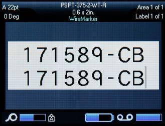 Een overzicht van de BMP61 Groot kleurentouchscreen met indicatoren: Labelrotatie Lettergrootte Labelgrootte Aantal labels in afdrukbestand Aantal zones in het huidige label Makkelijk te laden