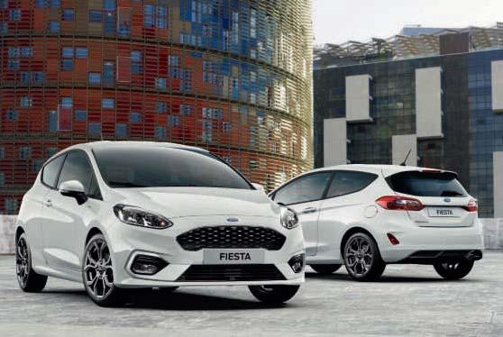 FORD FIESTA Modellen Fiesta ST-Line in Frozen White carrosseriekleur (optie). ST-Line Exterieurkenmerken extra t.o.v.